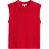 Madewell Boucl&eacute;-knit Sweater Tank In Cerise