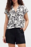 Madewell Boxy Cap Sleeve Linen Button-up Shirt In Lighthouse