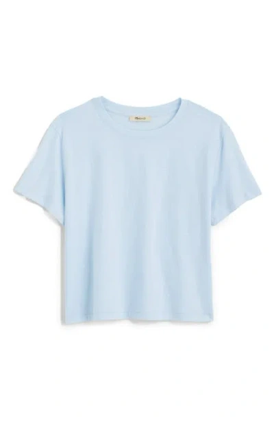 Madewell Boxy Crop Cotton Slub T-shirt In Blue