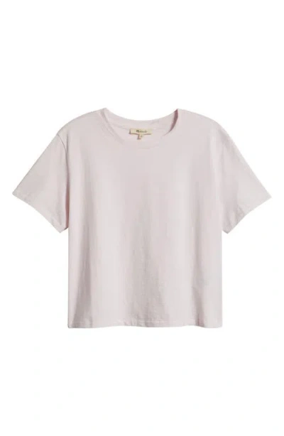 Madewell Boxy Crop Cotton Slub T-shirt In Pink