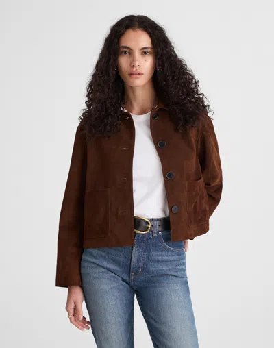 Madewell Boxy-crop Jacket In Brown