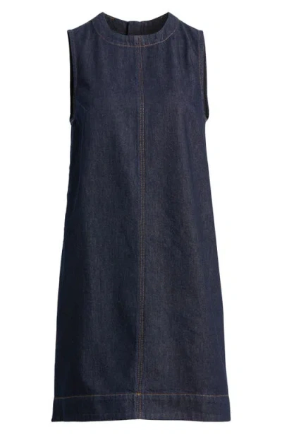 Madewell Boxy Sleeveless Denim Shift Dress In Essex Wash