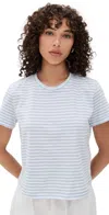 Madewell Boxy Stripe Crop Tee Warhol Stripe Iced Blue In Blue