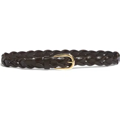 Madewell Braided Leather Belt In Black