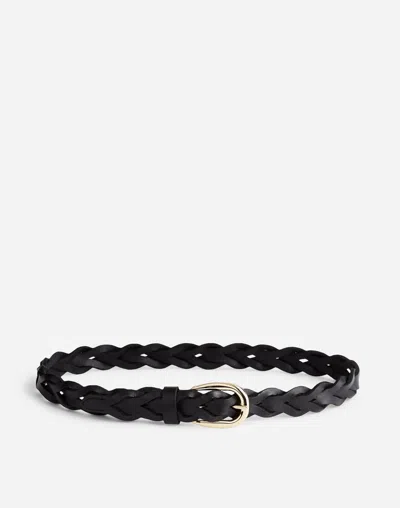 Madewell Braided Leather Belt In True Black