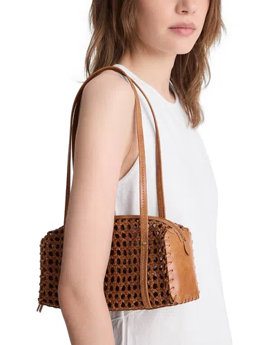 Madewell Brioche Mini Woven Leather Shoulder Bag In Brown