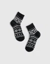 Madewell Brushed Fair Isle Socks In Black