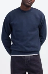 Madewell The Mccarren Midweight Crewneck Sweatshirt In Dark Baltic