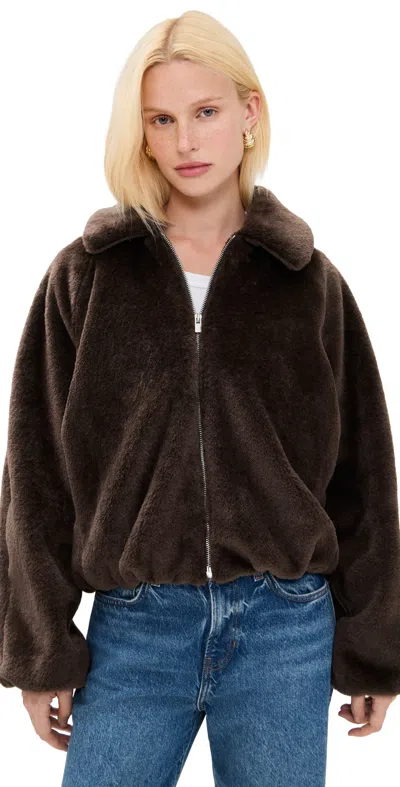 Madewell Bubble Bomber Jacket Dark Chocolate In Brown