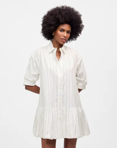 Madewell Bubble-hem Mini Shirtdress In White