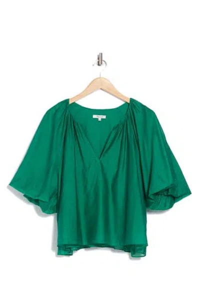 Madewell Bubble Sleeve Top In Green