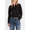 Madewell Button Front Cotton Cardigan In Black