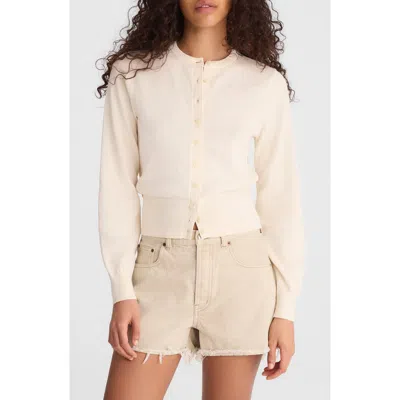 Madewell Button Front Cotton Cardigan In Gold