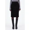 Madewell Button Front Denim Midi Skirt In Black