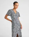 Madewell Button-front Flutter-sleeve Midi Dress In Multi