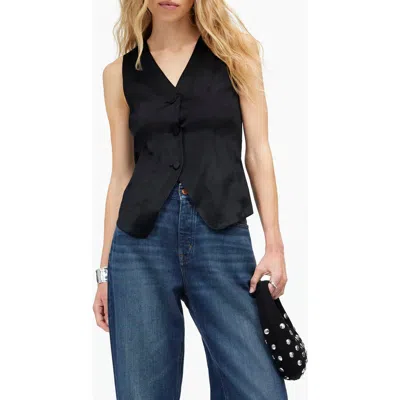 MADEWELL MADEWELL BUTTON FRONT SATIN VEST TOP