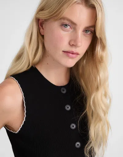 Madewell Button-front Sweater Vest In Black