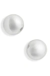 Madewell Button Stud Earrings In Light Silver Ox