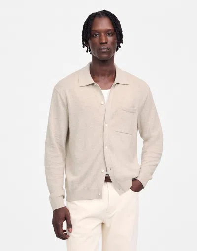 Madewell Button-up Sweater Polo In Brown