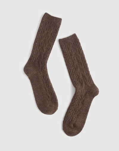 Madewell Cable-knit Trouser Socks In Brown