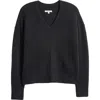 Madewell Calina Deep V-neck Sweater In Black