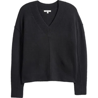 Madewell Calina Deep V-neck Sweater In Black