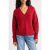 Madewell Calina Deep V-neck Sweater In Red