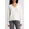 Madewell Calina Deep V-neck Sweater In White