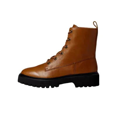 Madewell Cambrie Lace-up Boot Leather English Saddle Ng667-219 Women's In Brown