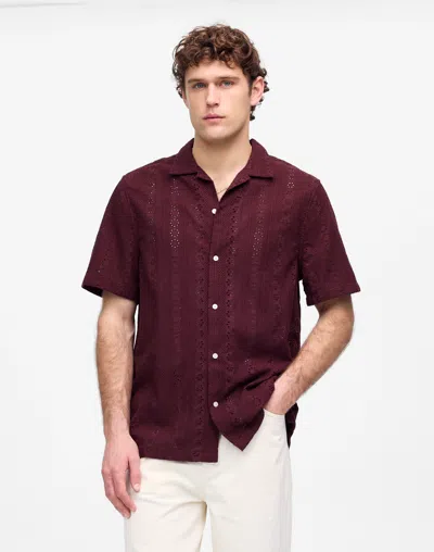 Madewell Camp-collar Short-sleeve Shirt In Dusty Plum