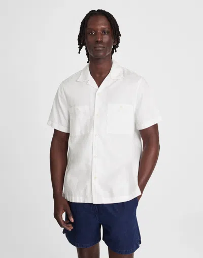 Madewell Camp Collar Short-sleeve Shirt In White