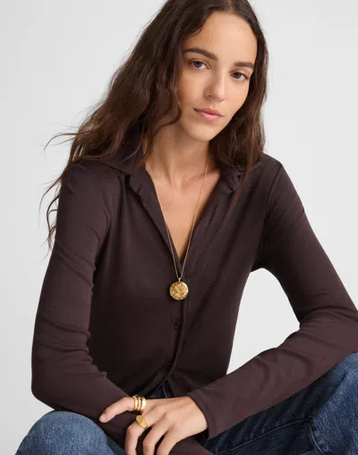 Madewell Camp Long-sleeve Top In Brown