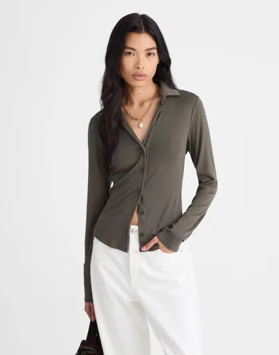 Madewell Camp Long-sleeve Top In Gray