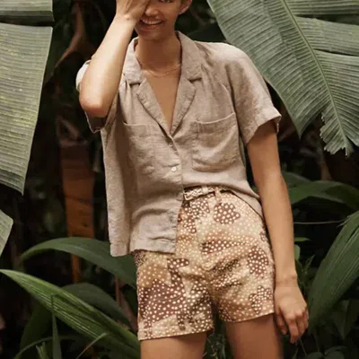 Madewell Camp Shorts In Dot At The Zoo Earthen Sand In Brown