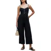 Madewell Campbell Refined Linen Jumpsuit In True Black
