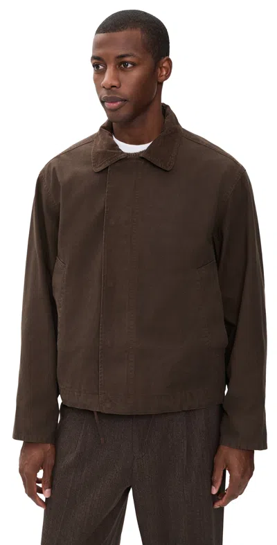 Madewell Canvas Cord Collar Jacket Dark Cocoa In Brown