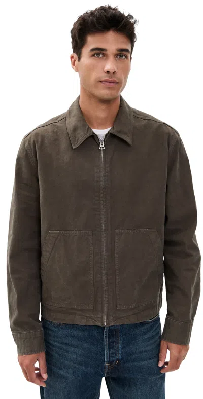Madewell Canvas Zip-front Service Jacket Mocha Brown In Gray