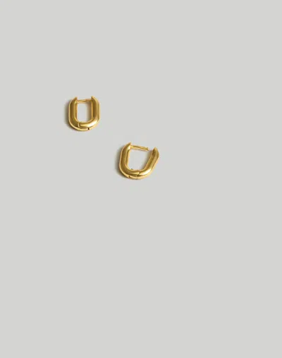 Madewell Carabiner Mini Hoop Earrings In Vintage Gold