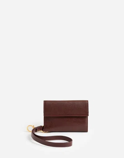 Madewell Card Case Wristlet In Chocolate Raisin