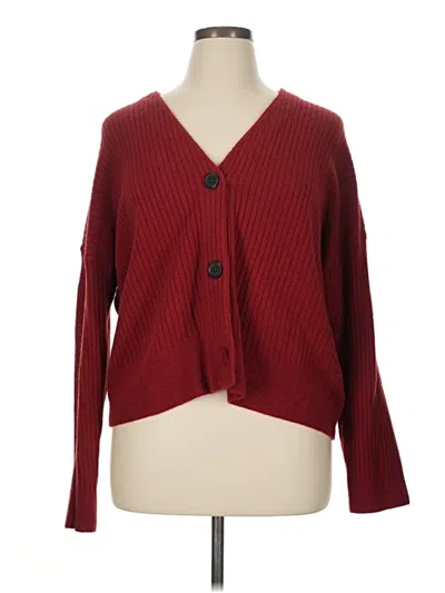 Pre-owned Madewell Cardigan Sweater In Burgundy