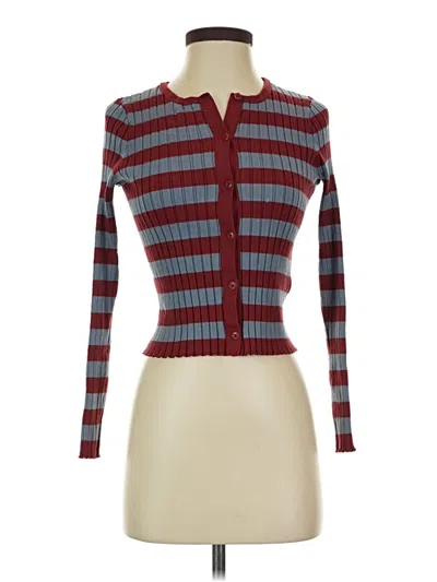 Pre-owned Madewell Cardigan Sweater In Burgundy