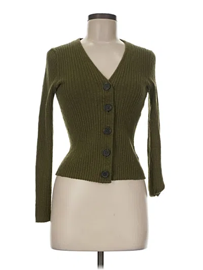 Pre-owned Madewell Cardigan Sweater In Green