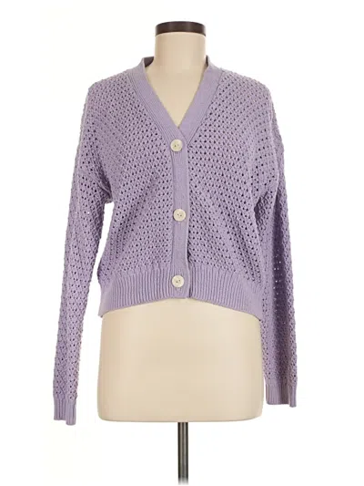 Pre-owned Madewell Cardigan Sweater In Purple