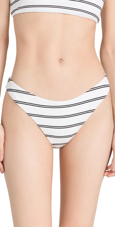 Madewell Carp Bikini Bottoms In Stripe Rib Double Stripe Lighthouse