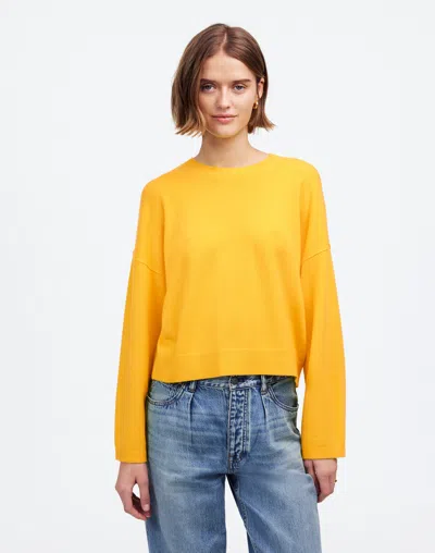 Madewell Cashmere Boxy Sweater In Canary