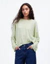 Madewell Cashmere Boxy Sweater In Pale Green