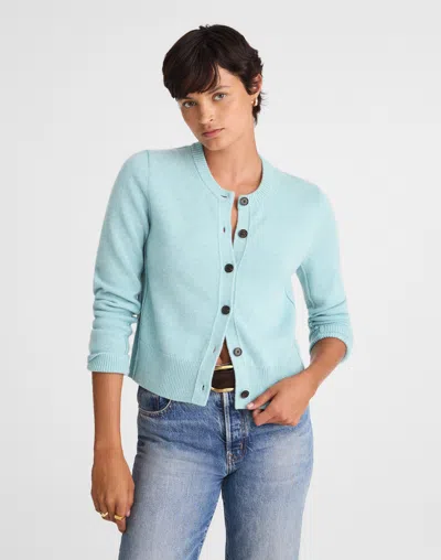 Madewell Cashmere Button-front Cardigan Sweater In Blue