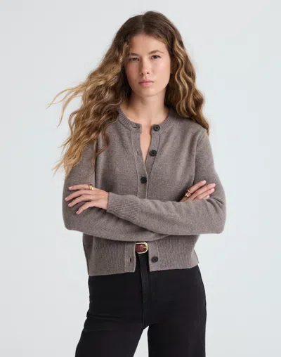Madewell Cashmere Button-front Cardigan Sweater In Gray