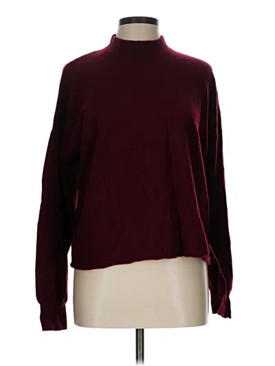 Pre-owned Madewell Cashmere Pullover Sweater In Burgundy