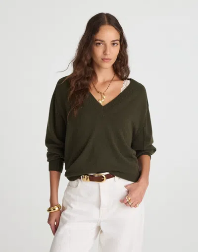 Madewell Cashmere V-neck Sweater In Black